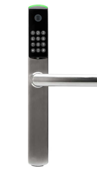 Elektronisches Türschloss mit PIN-Code, Modell Hotel-CODE-SLIM aus Edelstahl