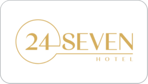 Keycard 24seven Hotel mit goldfarbenem Logo